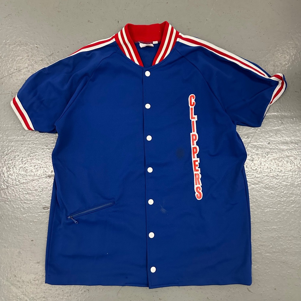 Vintage NBA LA Clippers Mens Warm Up Shirt Size L Blue 70s